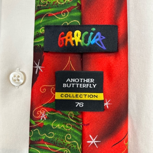 J. Garcia Red Tie with Penguin Design - Picture 3 of 4